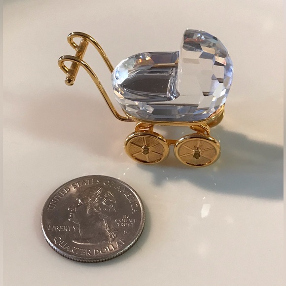 Swarovski Crystal and Gold Baby Carriage - Picture 2 of 6